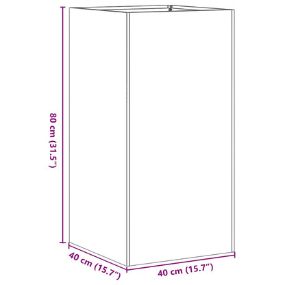 Pflanzkübel Rostig 40x40x80 cm Wetterfester Stahl