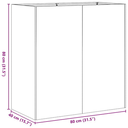 Pflanzkübel Weiß 80x40x80 cm Kaltgewalzter Stahl