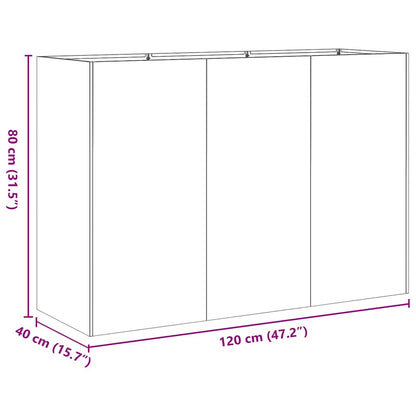 Pflanzkübel Anthrazit 120x40x80 cm Kaltgewalzter Stahl
