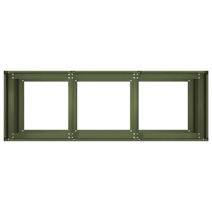 Pflanzkübel Olivgrün 120x40x80 cm Kaltgewalzter Stahl