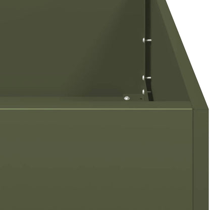 Pflanzkübel Olivgrün 120x40x80 cm Kaltgewalzter Stahl