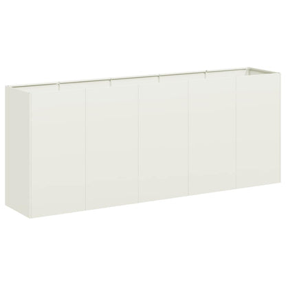 Pflanzkübel Weiß 200x40x80 cm Kaltgewalzter Stahl