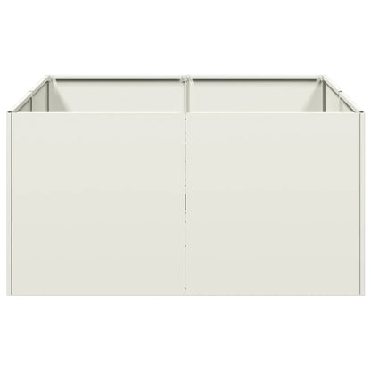 Pflanzkübel Weiß 80x80x40 cm Kaltgewalzter Stahl