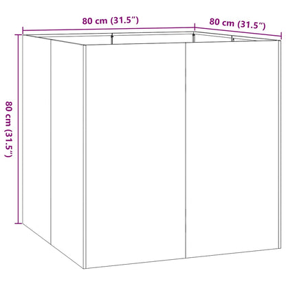 Pflanzgefäß Anthrazit 80x80x80 cm Stahl