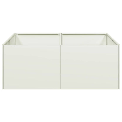 Pflanzkübel Weiß 80x80x30 cm Stahl