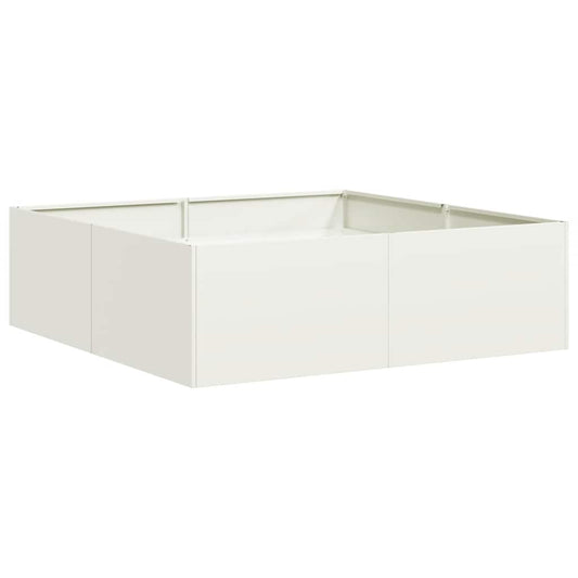 Pflanzkübel Weiß 100x100x30 cm Stahl