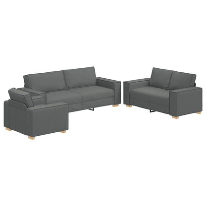 Sofa Set mit Kissen 3 pcs Grau 220 x 78 x 84 cm Stoff