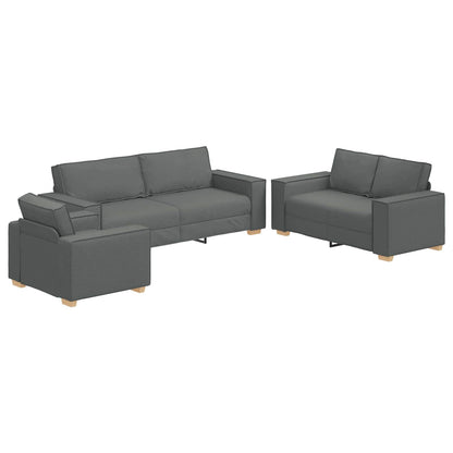 Sofa 3 pcs Dunkelgrau Stoff