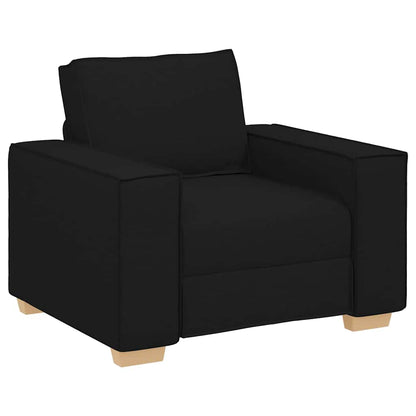 Sofa 3 pcs Schwarz Stoff