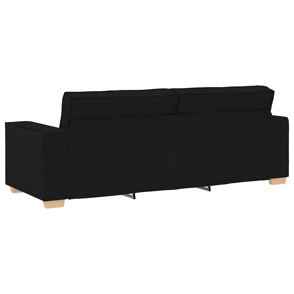 Sofa 3 pcs Schwarz Stoff