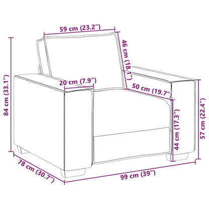 Sofa Set mit Kissen 3 pcs Braun 220 x 78 x 84 cm Stoff