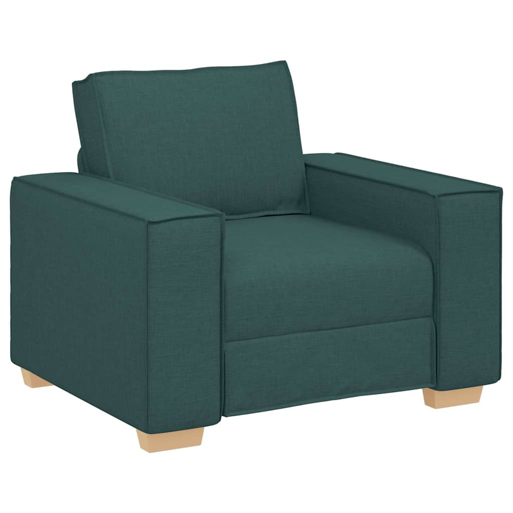 Sofa Set mit Kissen 3 pcs Dunkelgrün 220 x 78 x 84 cm Stoff