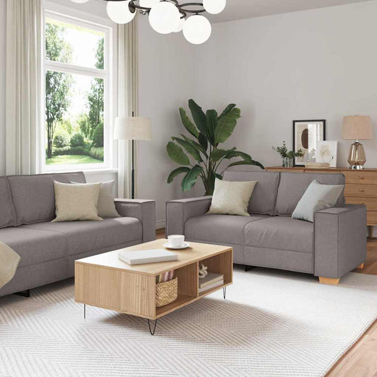 Sofa Set mit Kissen 3 pcs Taupe 220 x 78 x 84 cm Stoff