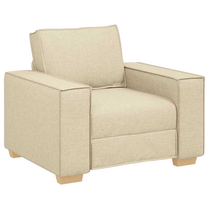 Sofa Set mit Kissen 3 pcs Creme 220 x 78 x 84 cm Stoff