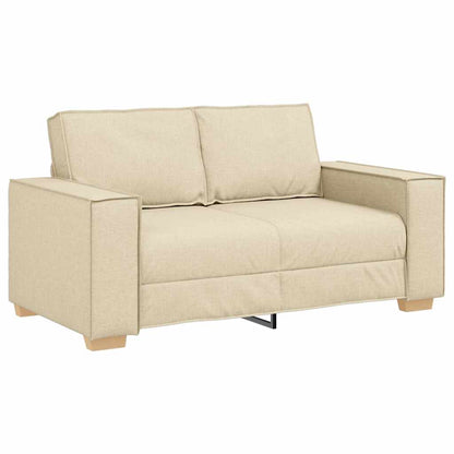Sofa Set mit Kissen 3 pcs Creme 220 x 78 x 84 cm Stoff