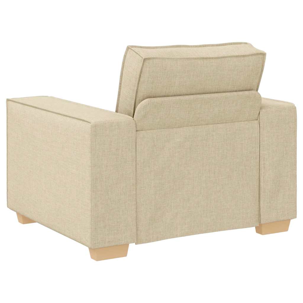 Sofa Set mit Kissen 3 pcs Creme 220 x 78 x 84 cm Stoff