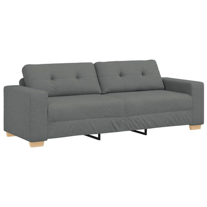 Sofa Set mit Kissen mit Kissen 3 pcs Grau Stoff