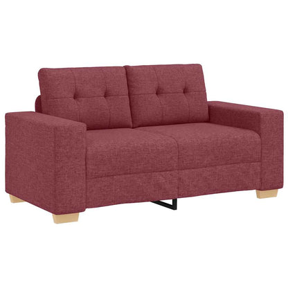 Sofa Set mit Kissen mit Kissen 3 pcs Weinrot Stoff