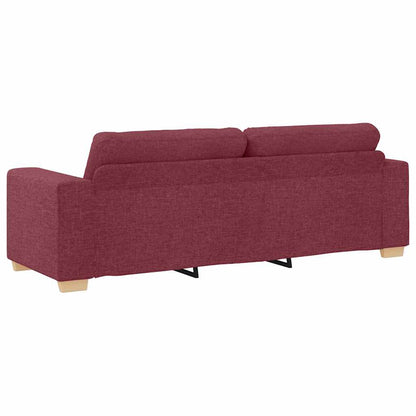 Sofa Set mit Kissen mit Kissen 3 pcs Weinrot Stoff