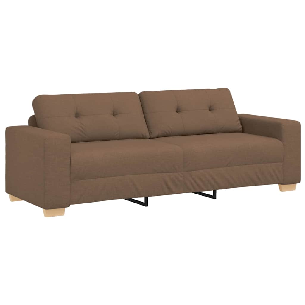 Sofa Set mit Kissen mit Kissen 3 pcs Braun Stoff