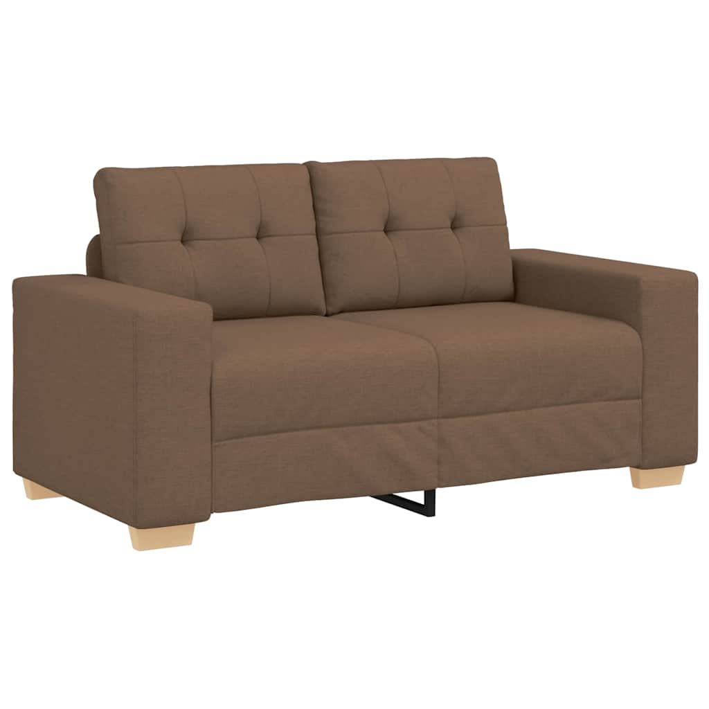 Sofa Set mit Kissen mit Kissen 3 pcs Braun Stoff
