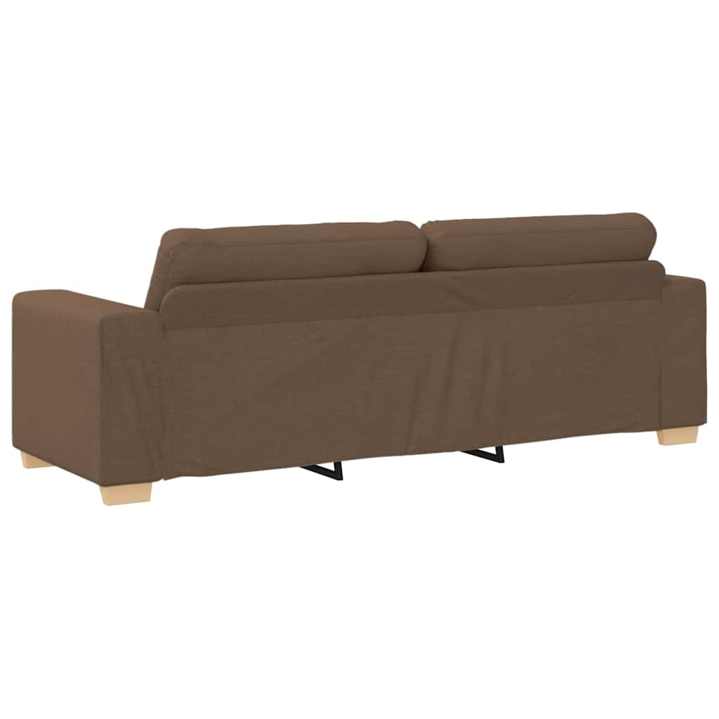 Sofa Set mit Kissen mit Kissen 3 pcs Braun Stoff