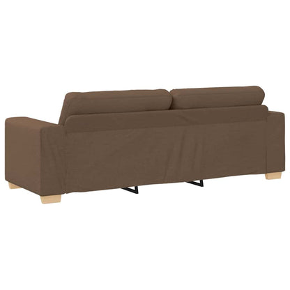 Sofa Set mit Kissen mit Kissen 3 pcs Braun Stoff
