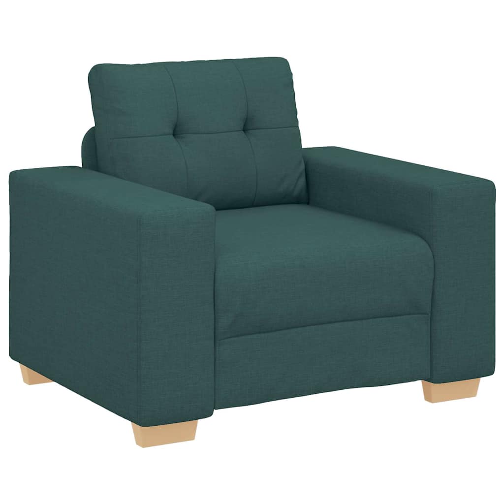 Sofa Set mit Kissen mit Kissen 3 pcs Dunkelgrün Stoff