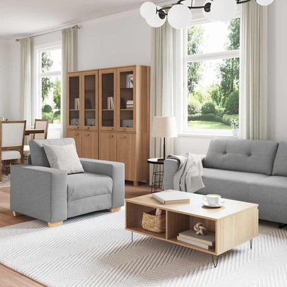 Sofa Set mit Kissen mit Kissen 3 pcs Grau Stoff