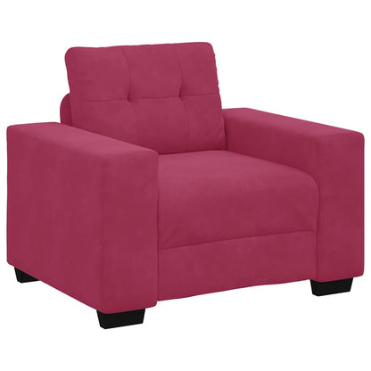 Sofa Set mit Kissen 3 pcs Weinrot 221 x 78 x 80 cm Samt