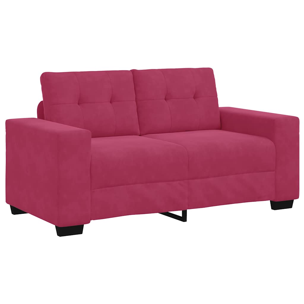Sofa Set mit Kissen 3 pcs Weinrot 221 x 78 x 80 cm Samt