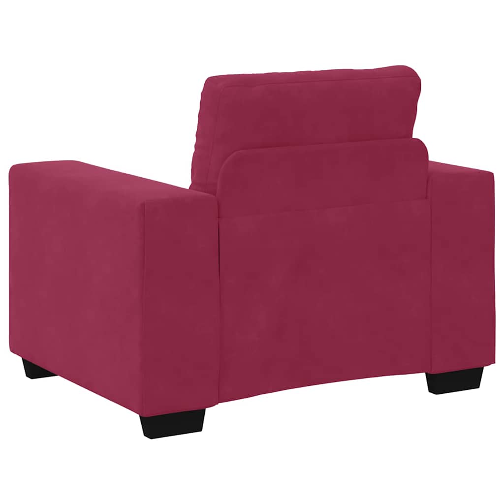 Sofa Set mit Kissen 3 pcs Weinrot 221 x 78 x 80 cm Samt
