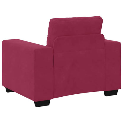 Sofa Set mit Kissen 3 pcs Weinrot 221 x 78 x 80 cm Samt