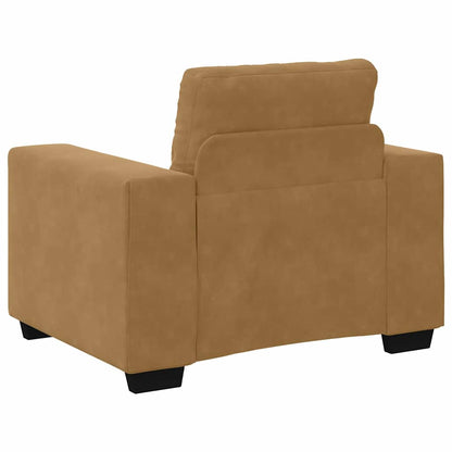 Sofa Set mit Kissen 3 pcs Braun 221 x 78 x 80 cm Samt