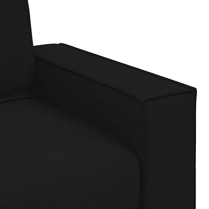 2-tlg. Sofagarnitur mit Kissen Schwarz Stoff