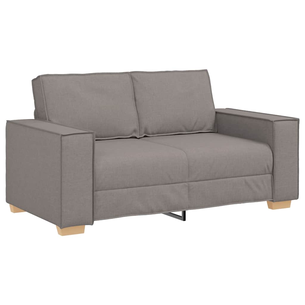 2-tlg. Sofagarnitur mit Kissen Taupe Stoff