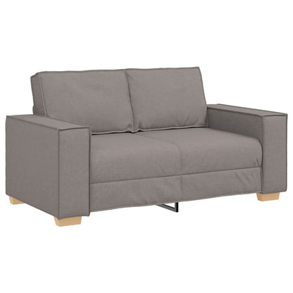 2-tlg. Sofagarnitur mit Kissen Taupe Stoff