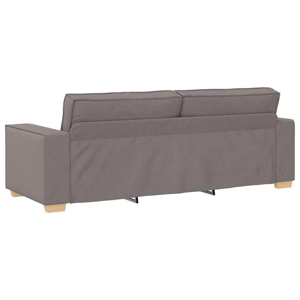 2-tlg. Sofagarnitur mit Kissen Taupe Stoff