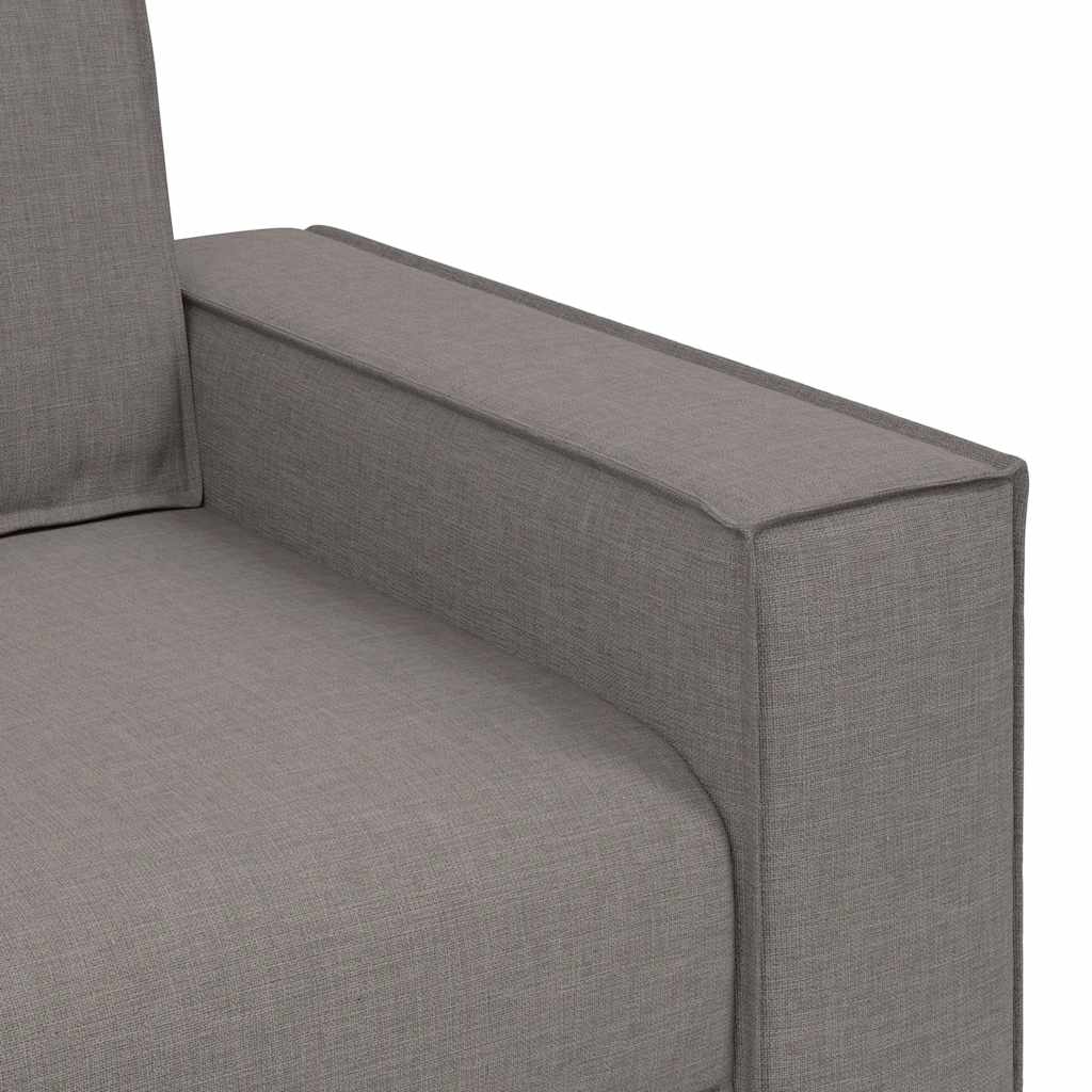 2-tlg. Sofagarnitur mit Kissen Taupe Stoff