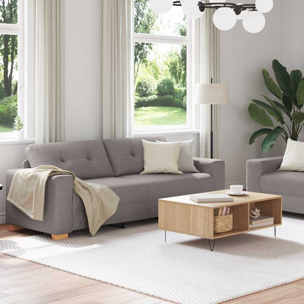 Sofa Set mit Kissen 2 pcs Taupe 221 x 78 x 80 cm Stoff