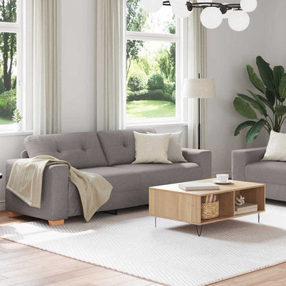 Sofa Set mit Kissen 2 pcs Taupe 221 x 78 x 80 cm Stoff