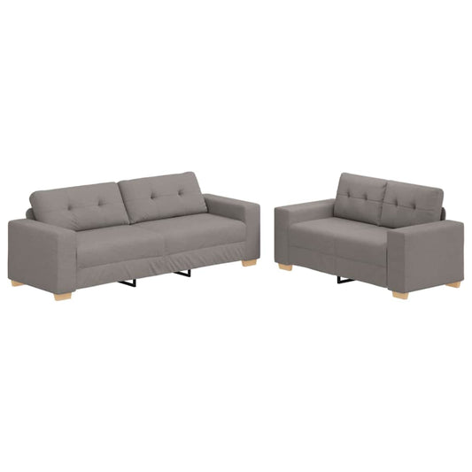 Sofa Set mit Kissen 2 pcs Taupe 221 x 78 x 80 cm Stoff