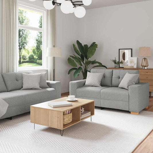 Sofa Set mit Kissen 2 pcs Grau 221 x 78 x 80 cm Stoff