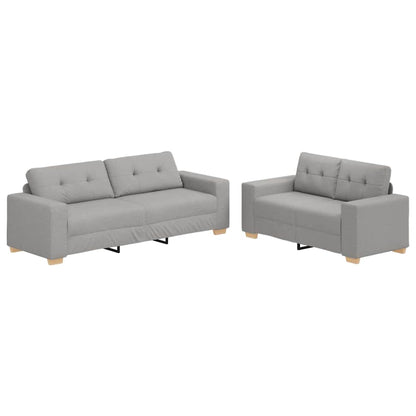 Sofa Set mit Kissen 2 pcs Grau 221 x 78 x 80 cm Stoff