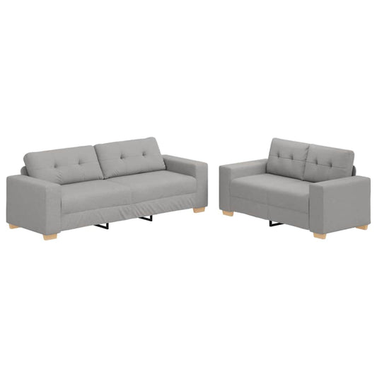 Sofa Set mit Kissen 2 pcs Grau 221 x 78 x 80 cm Stoff