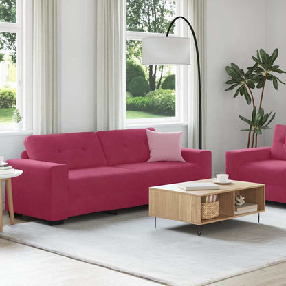Sofa Set 2 pcs Weinrot 221 x 78 x 80 cm Samt