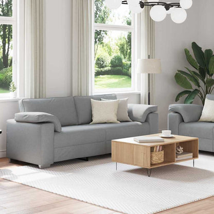 Sofa Set 2 pcs Hellgrau 219 x 77 x 82 cm Stoff