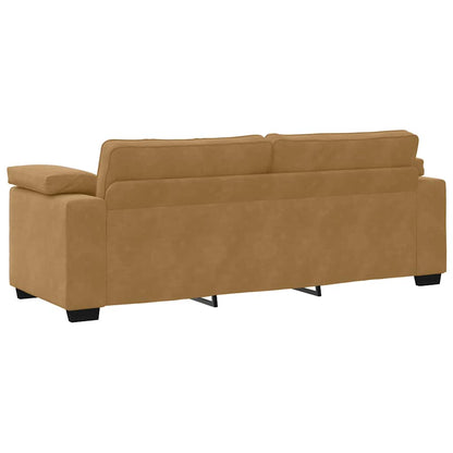 2-teiliges Sofa-Set mit Kissen, brauner Samt