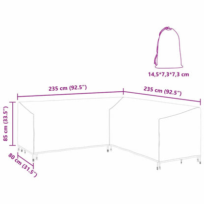 Gartenmöbelabdeckung 235 x 235 x 80 cm 210D Oxford Stoff