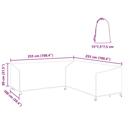 Gartenmöbelabdeckung 255 x 255 x 80 cm 210D Oxford Stoff